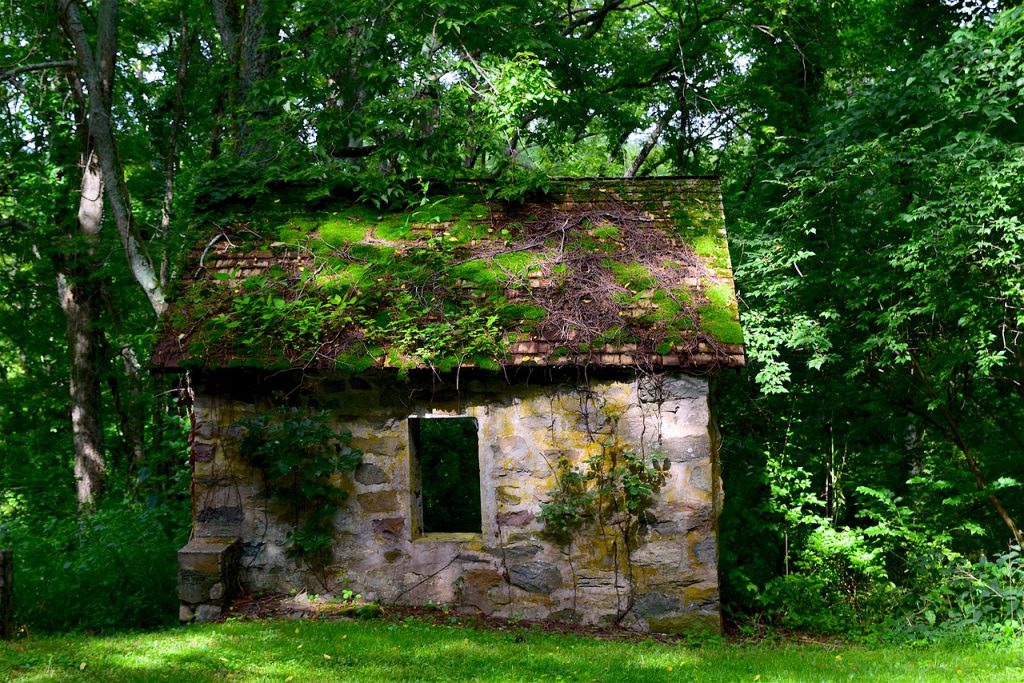 old, cottage, stone